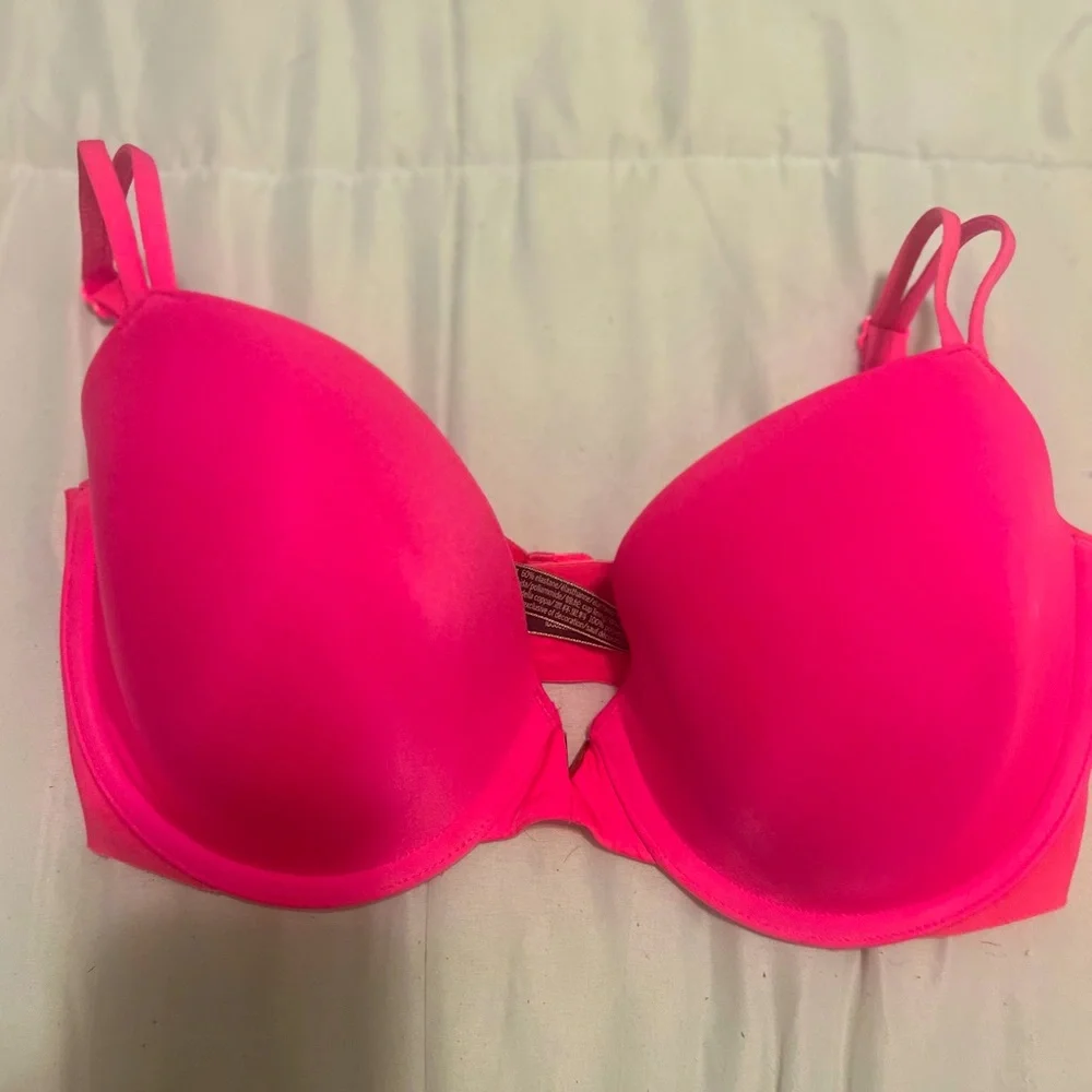 Victoria Secret Hot Pink Lined Demi Bra Rare Color